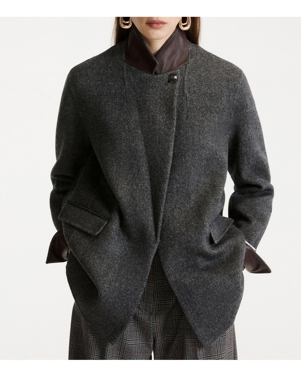 Marella Gray Wool Single-Breasted Blazer