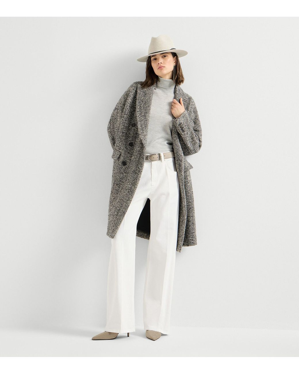Brunello Cucinelli White Relaxed Wide-Leg Jeans