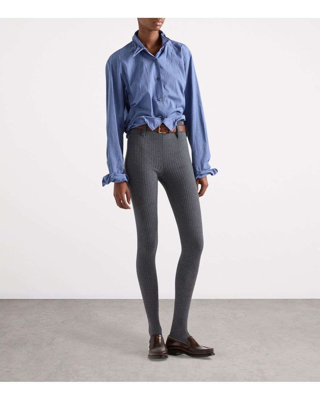 Prada Blue Cotton Shapeable Oversized Shirt