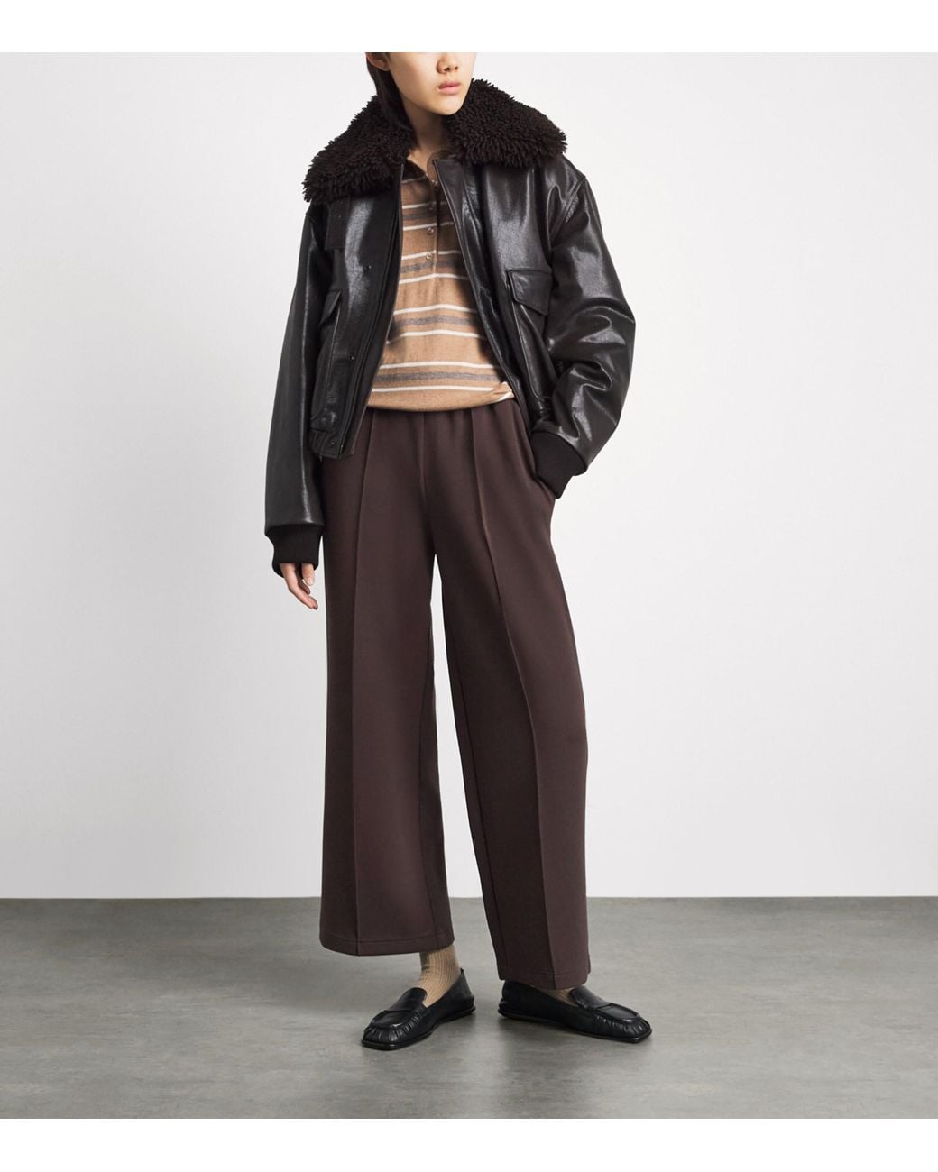 Varley Brown Doublesoft Wide-Leg Sweatpants