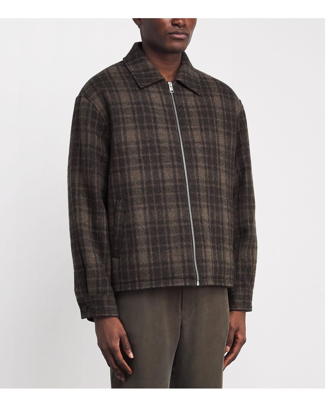 FRAME Black Virgin Wool Tweed Jacket for men