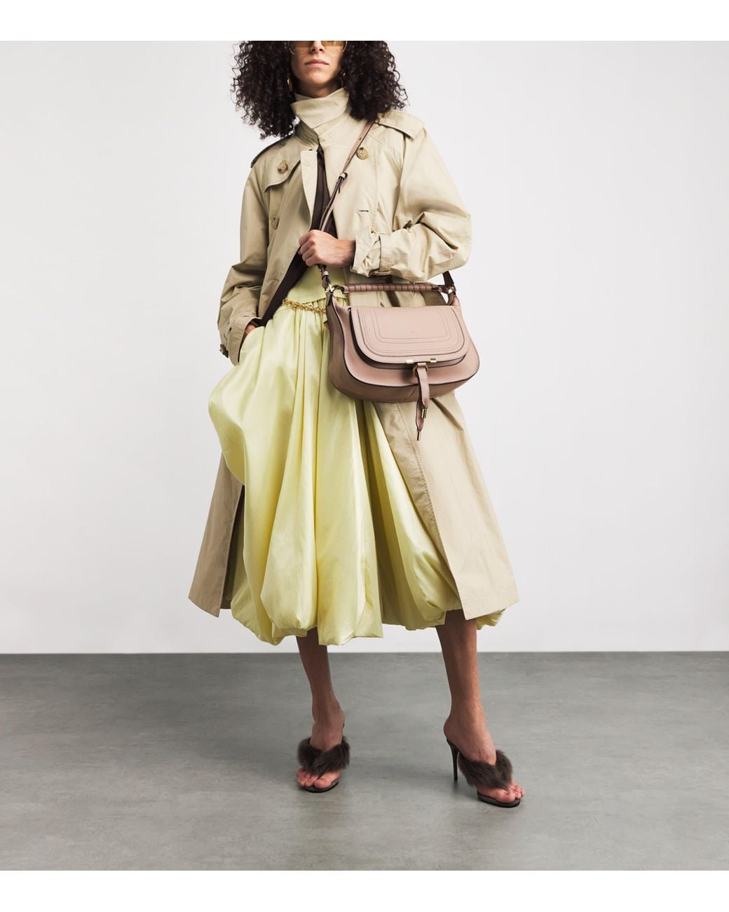 Chloé Pink Small Leather Marcie Shoulder Bag