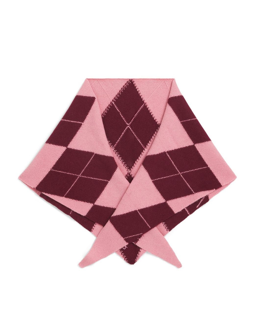 TBCo Red Merino Wool Arygle Triangle Scarf