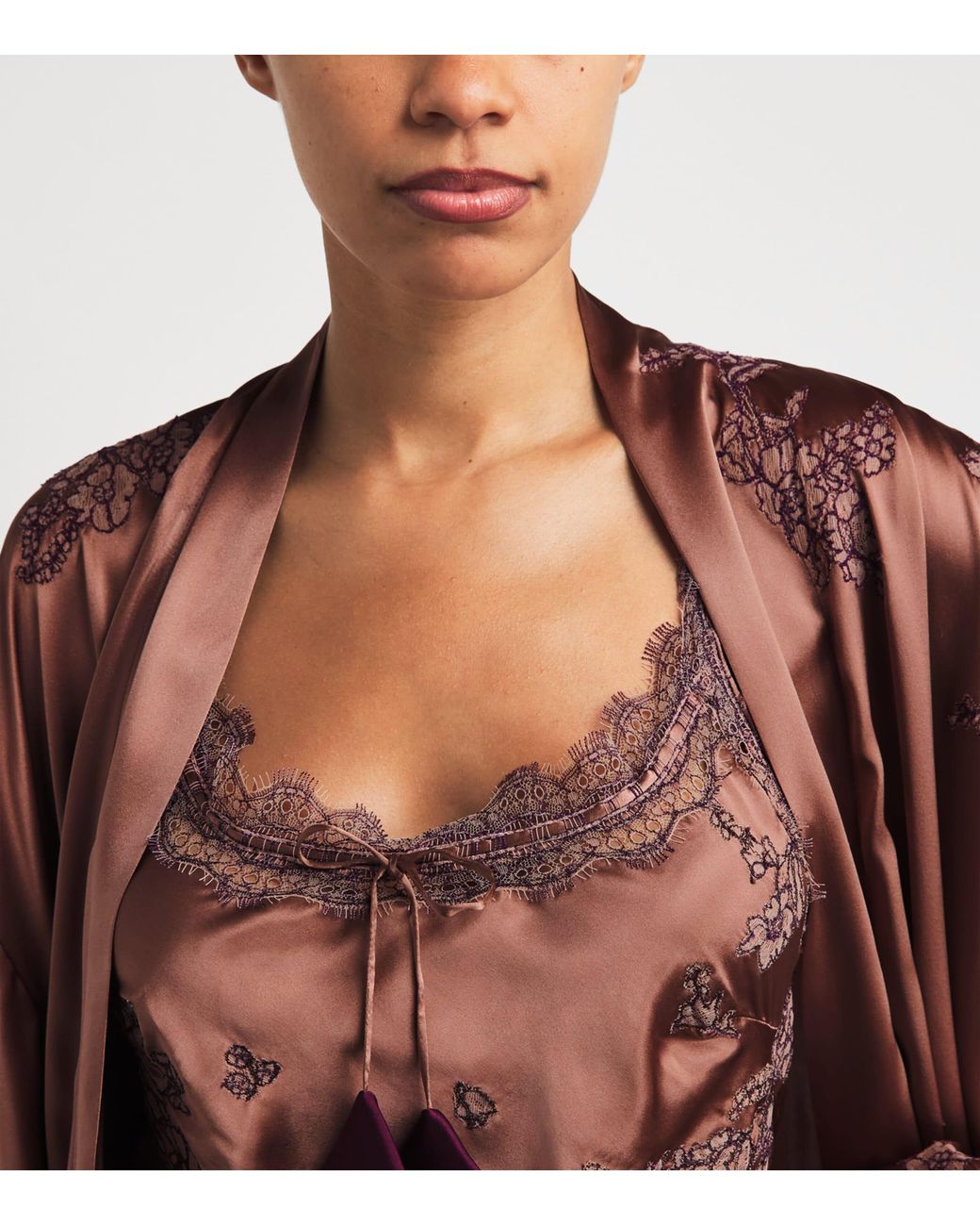 Torlowei Brown Silk Patsy Mini Slip Dress