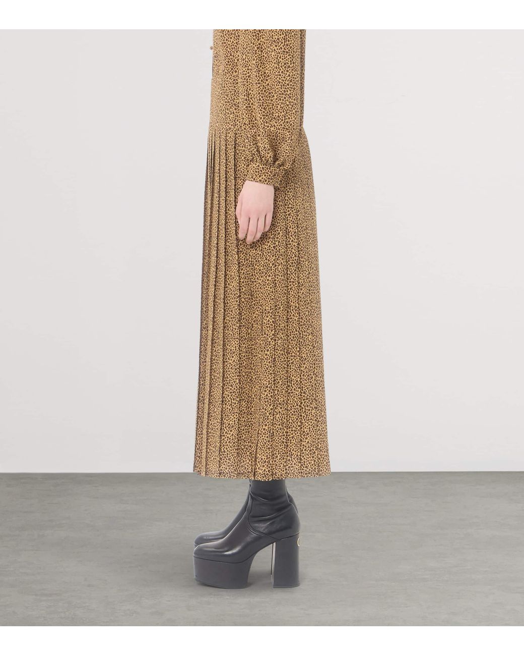 Valentino Natural Silk Pleated Maxi Skirt