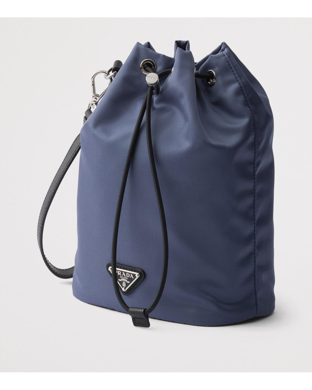 Prada Blue Re-Nylon And Saffiano Leather Pouch for men