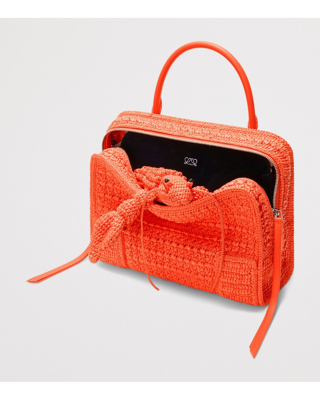 Loewe Red X Cosima Von Bonin Medium Crochet Amazona 180 Lazy Crab Top-Handle Bag