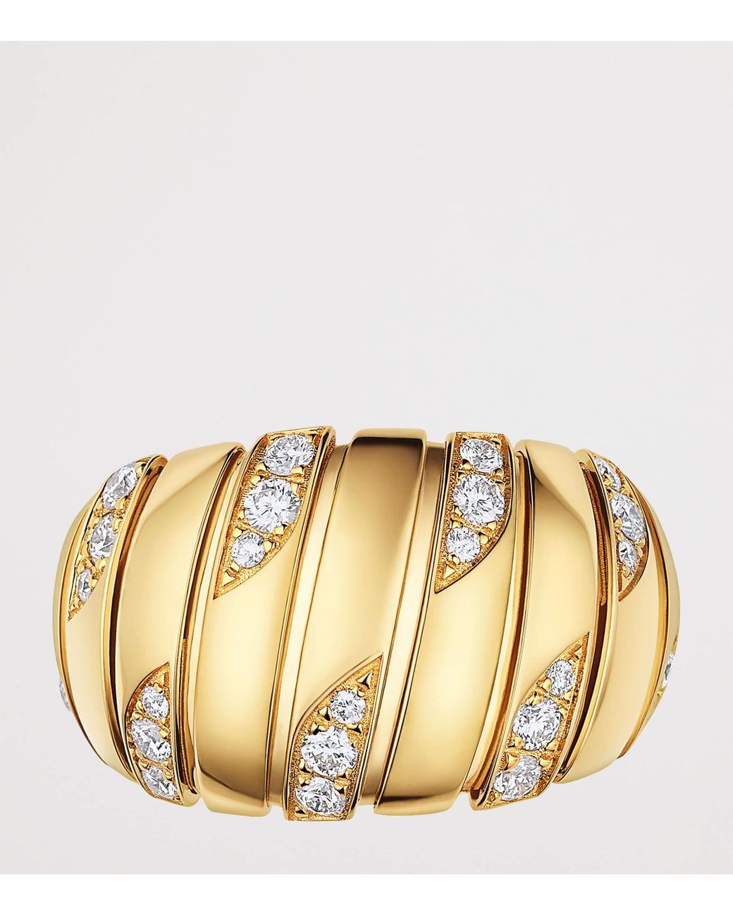 BVLGARI Metallic And Diamond Tubogas Ring