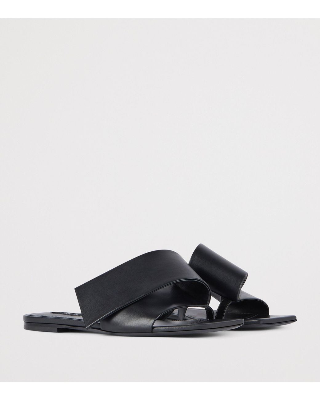 Givenchy White Leather Sliced Square Sandals