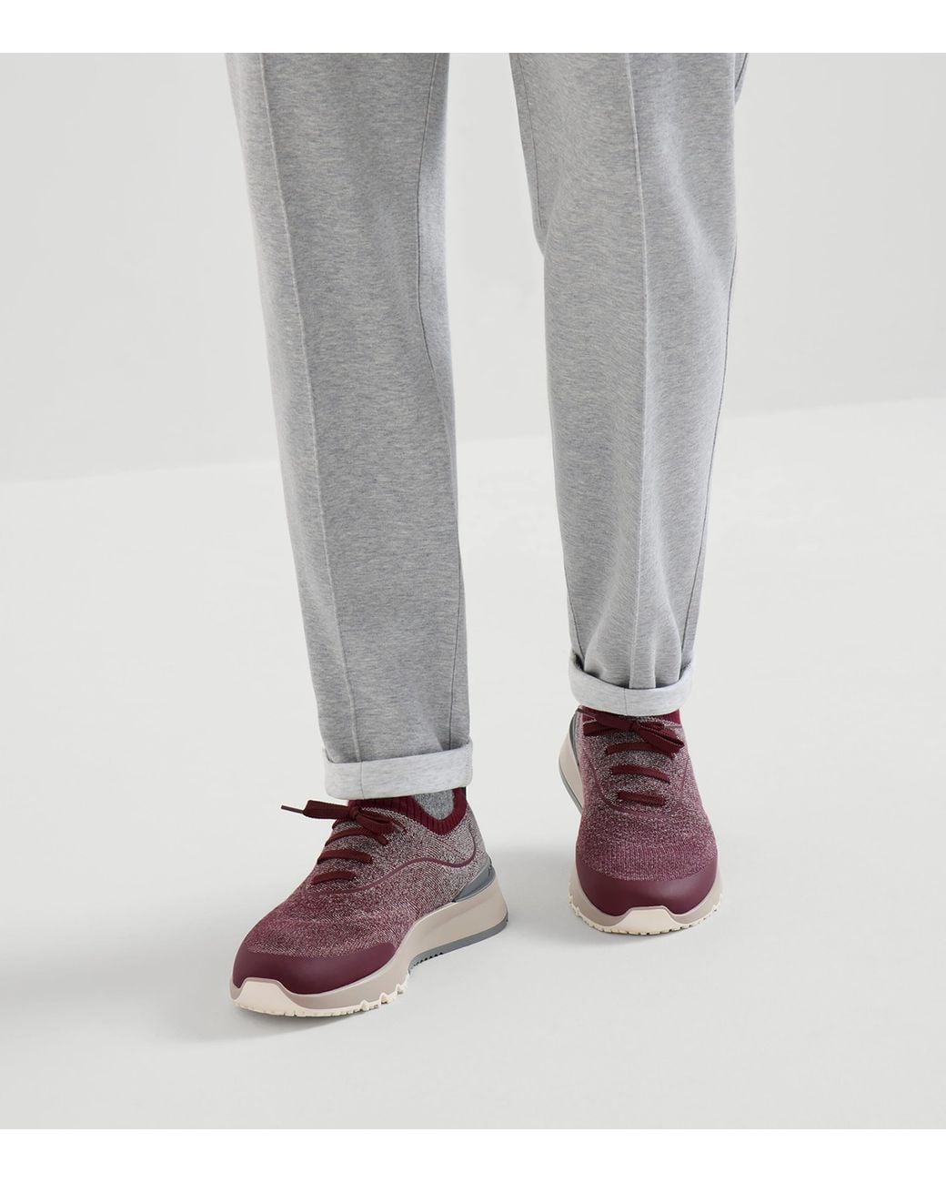 Brunello Cucinelli Purple Technical Cotton Sneakers for men
