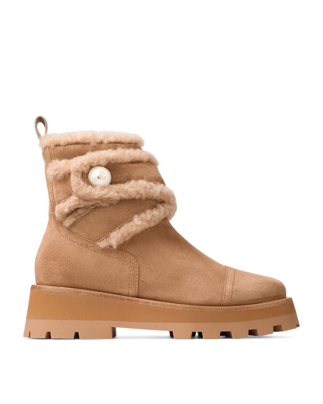 Jimmy Choo Brown Meena Suede Shearling Boots