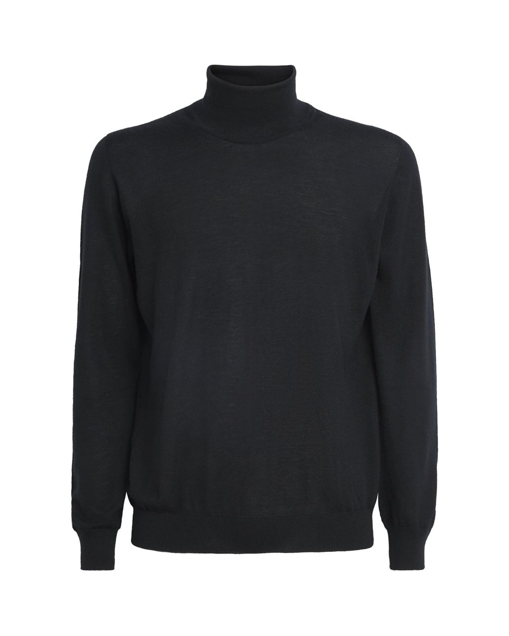 Johnstons Black Superfine Cashmere Rollneck Sweater for men