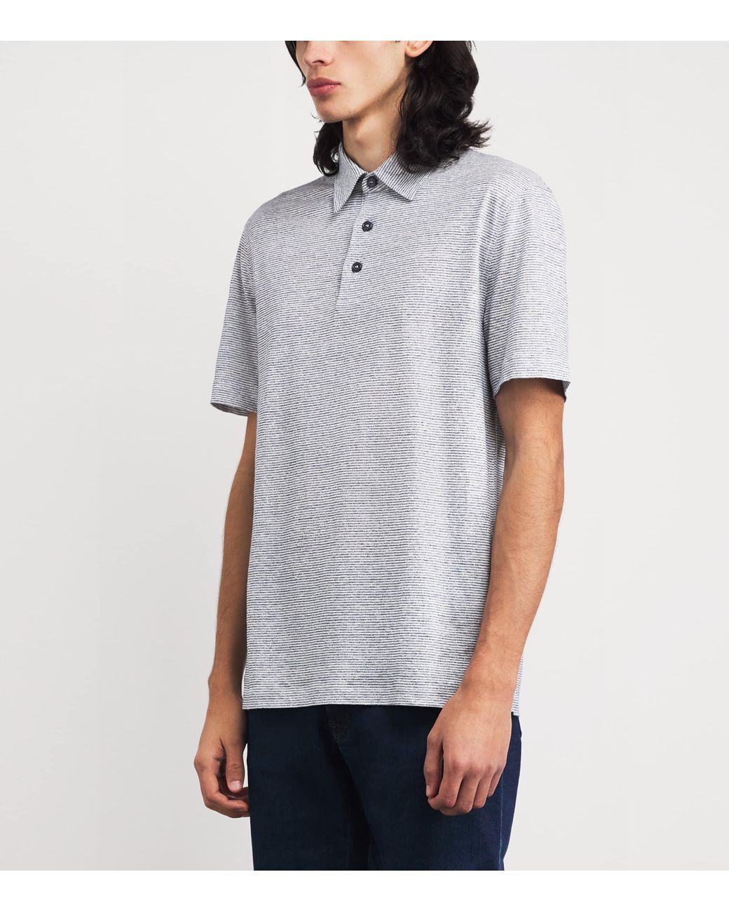 Brioni Gray Cotton Polo Shirt for men