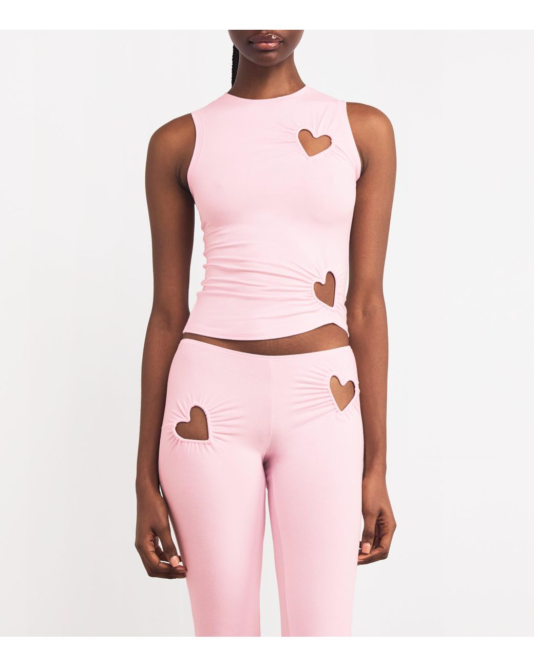 Skims Stretch-Cotton Jersey Heart Tank Top in Pink | Lyst