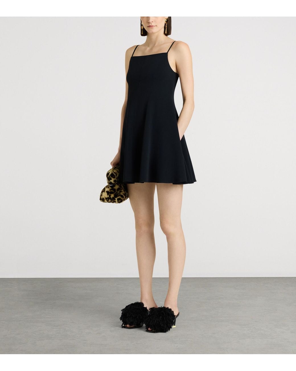 Givenchy Black Crepe Cady Flared Mini Dress