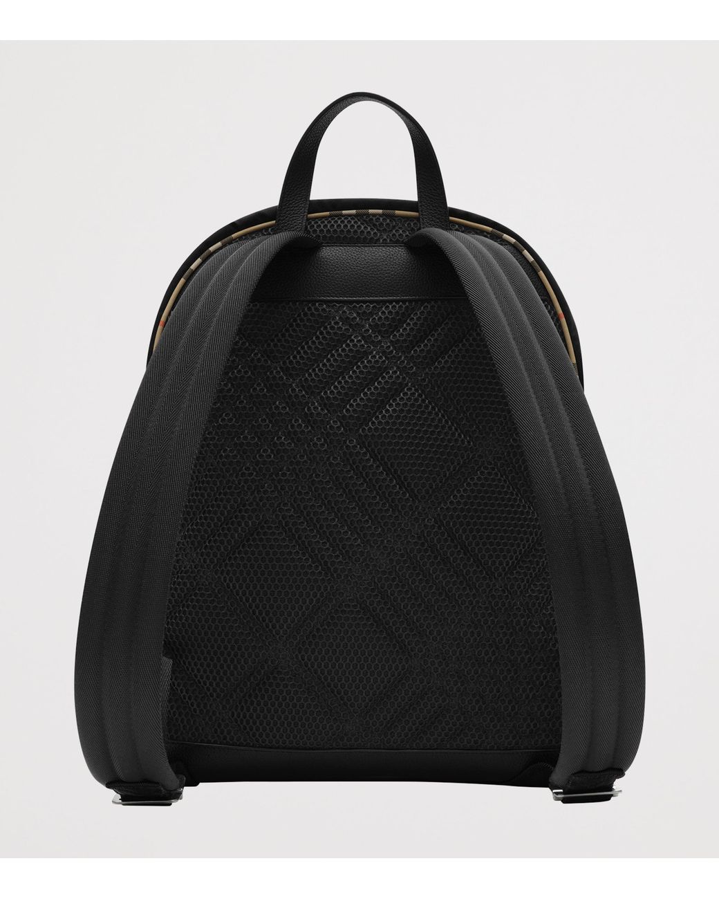 Burberry Black Check-Trim Backpack for men