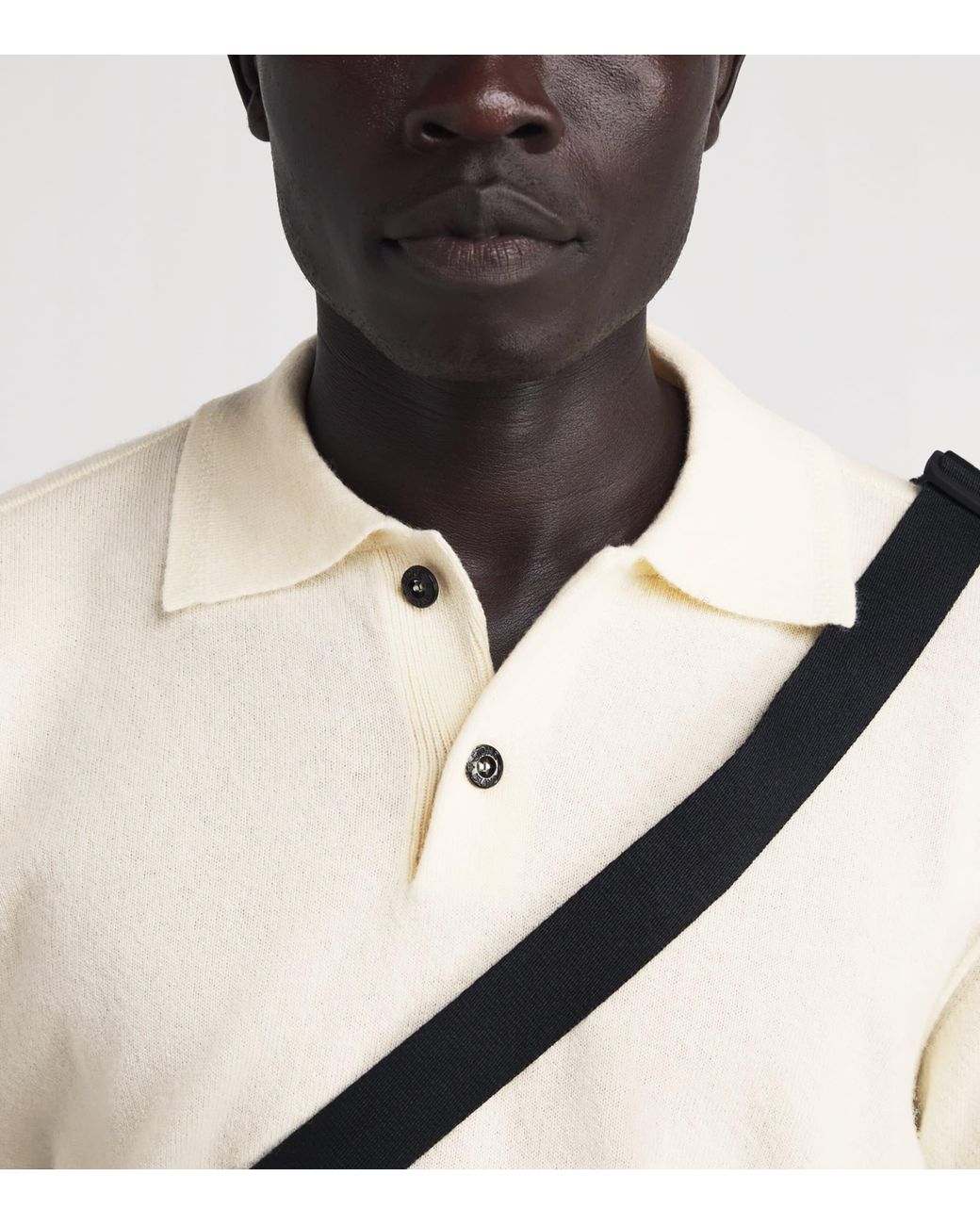 Stone Island White Virgin Wool Polo Sweater for men