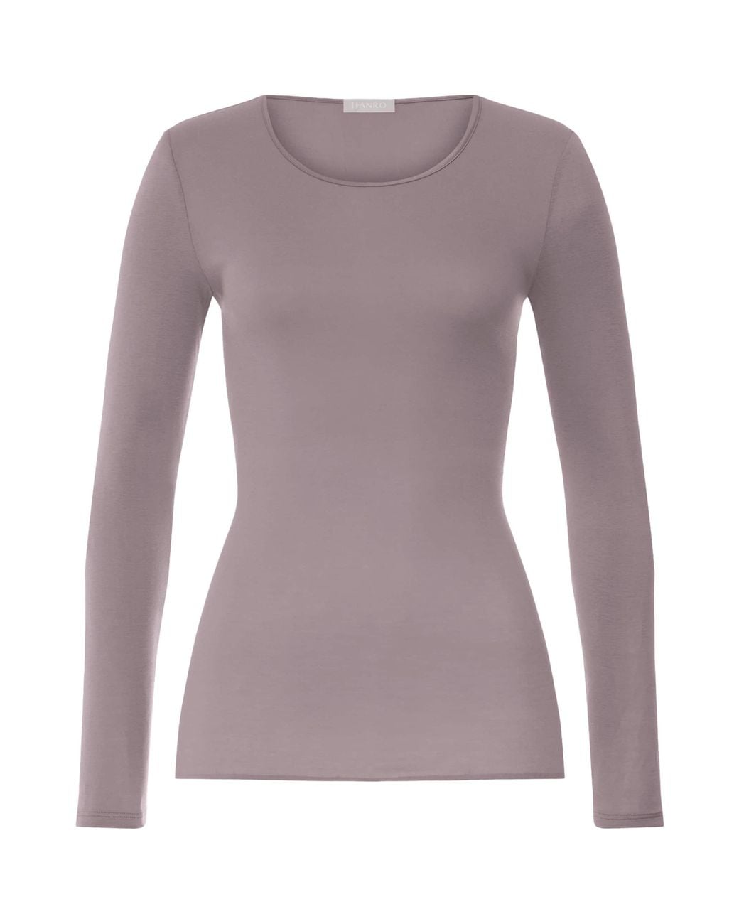 Hanro Purple Cotton Seamless Long-Sleeve T-Shirt