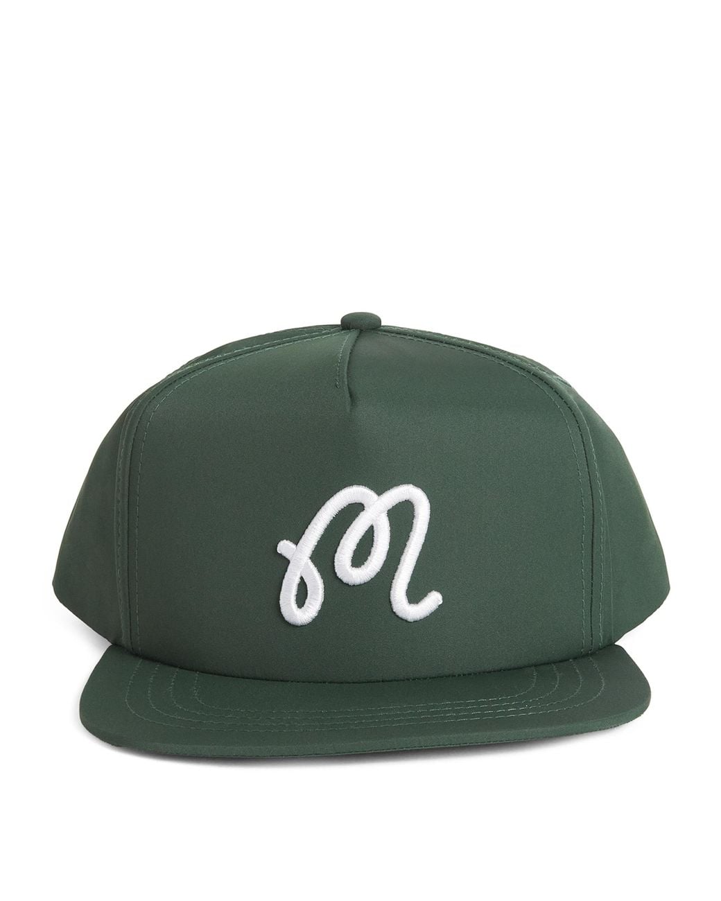 Malbon Green Embroidered M Snapback Cap for men