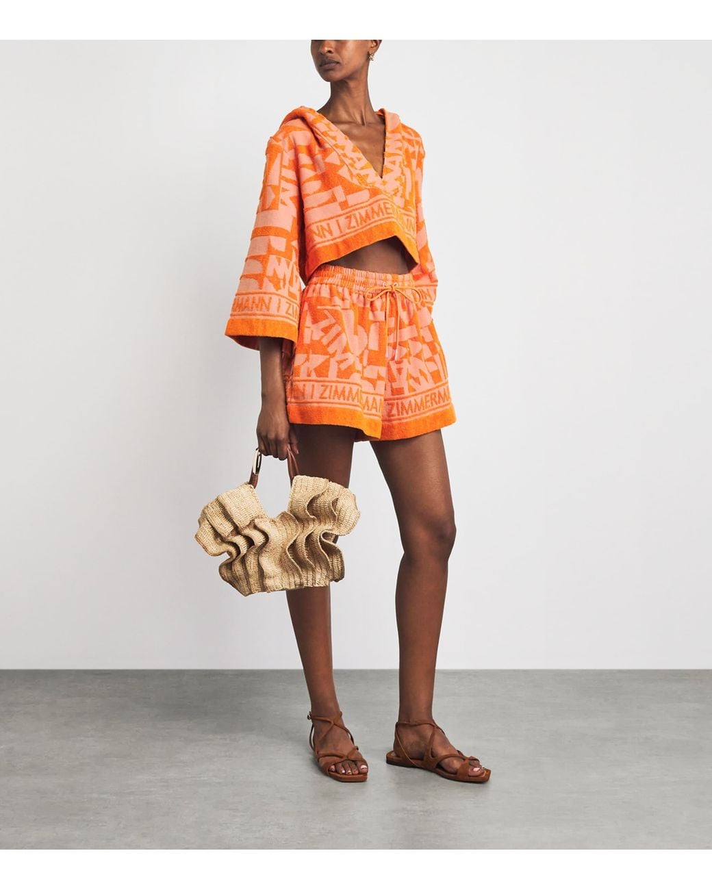 Zimmermann Orange Terry Solstice Shorts