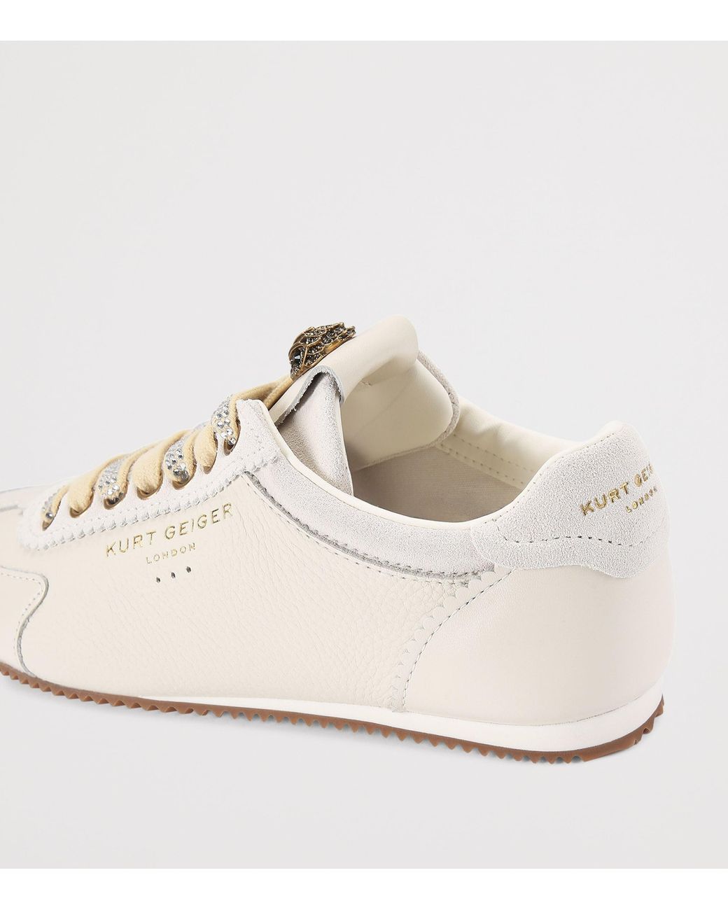 Kurt Geiger White Leather-Suede Islington Sneakers