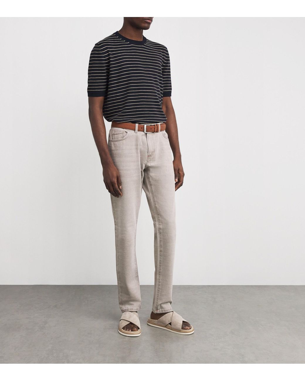 Isaia Gray Straight Jeans for men