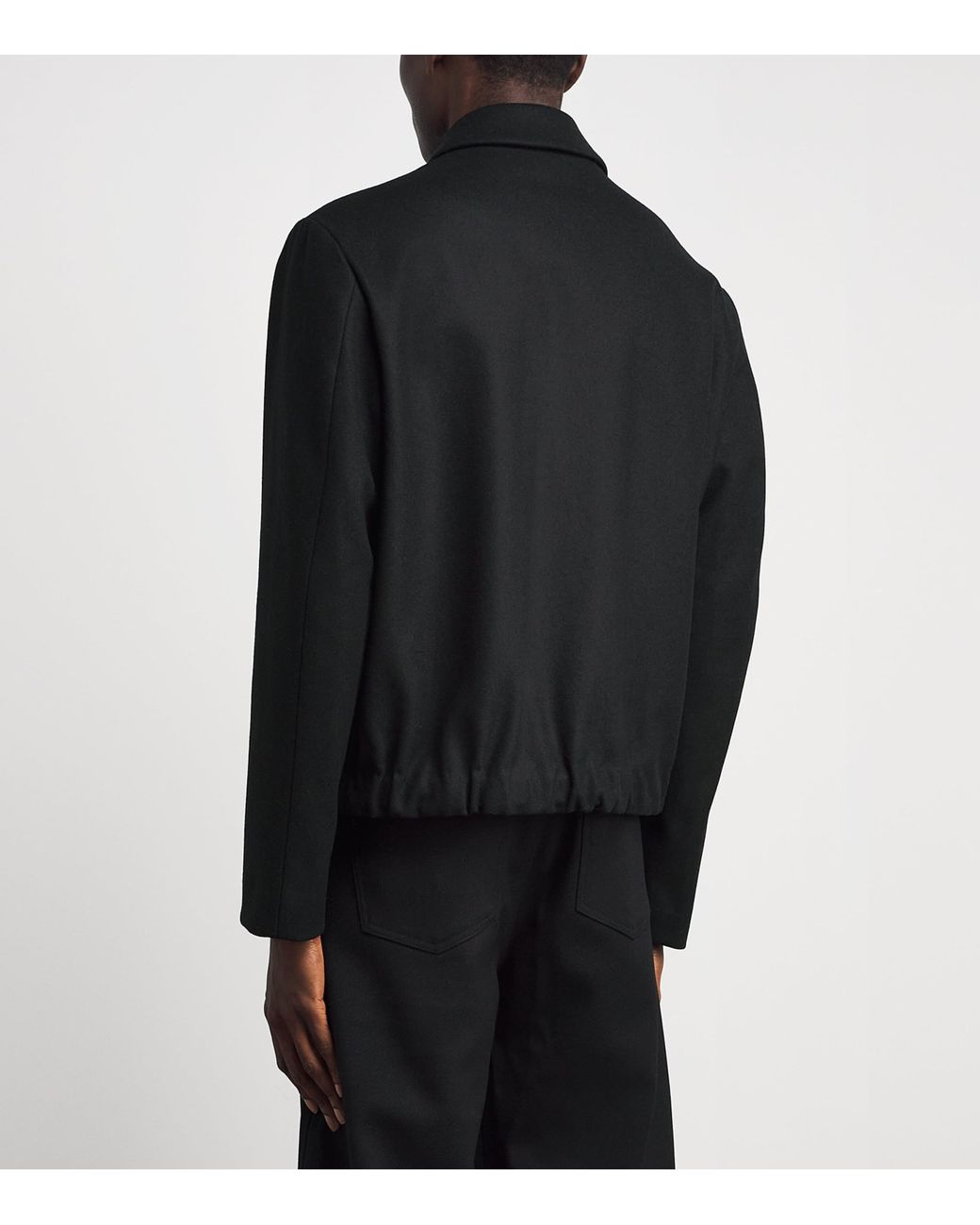 Barena Black Wool-Blend Tailored Bomber Jacket for men