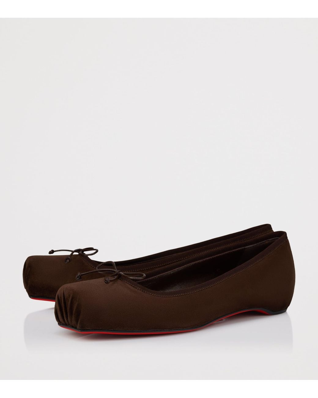 Christian Louboutin Brown Cassia Nodo Suede Ballet Flats