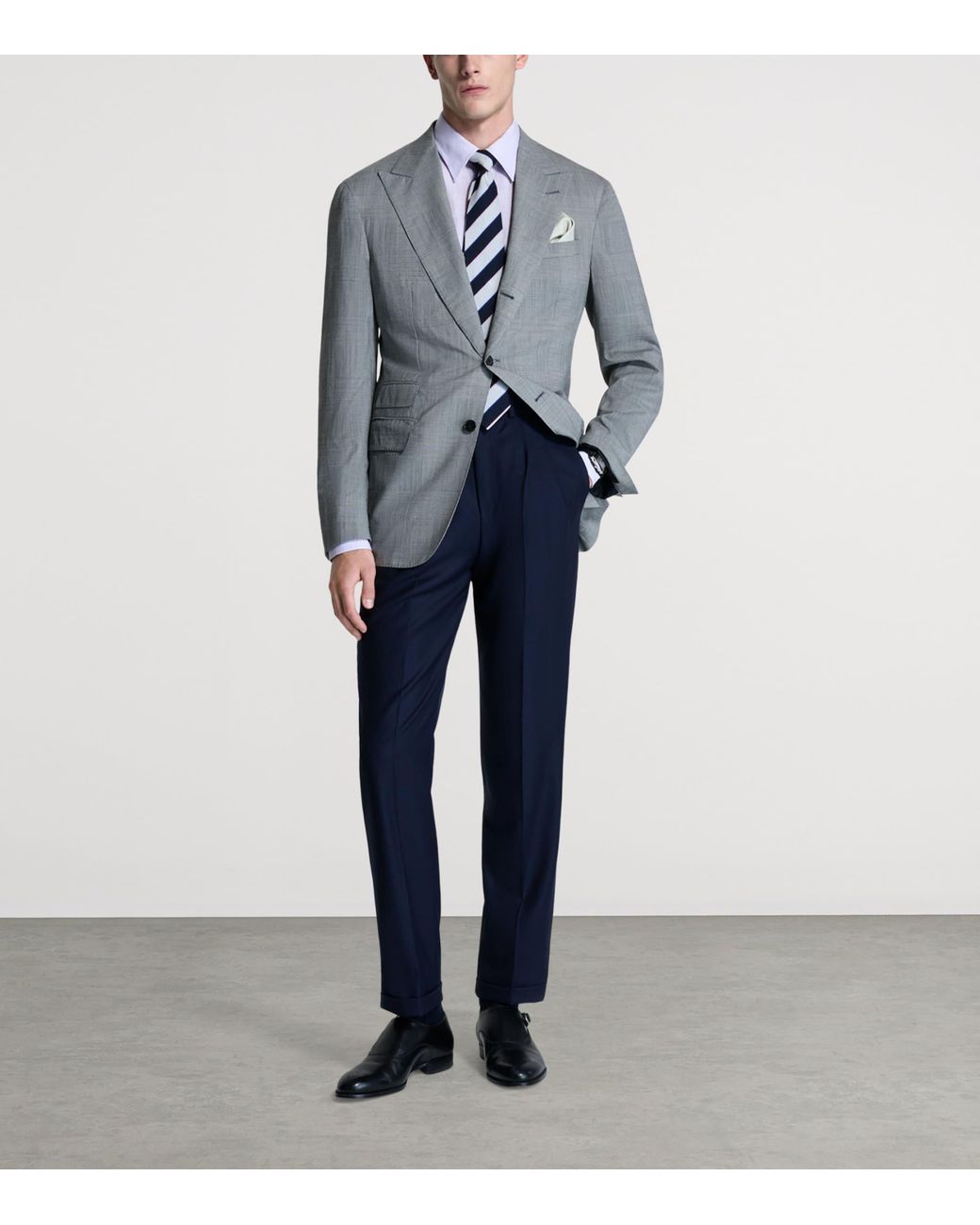 Dunhill Gray Wool-Blend Single-Breasted Blazer for men
