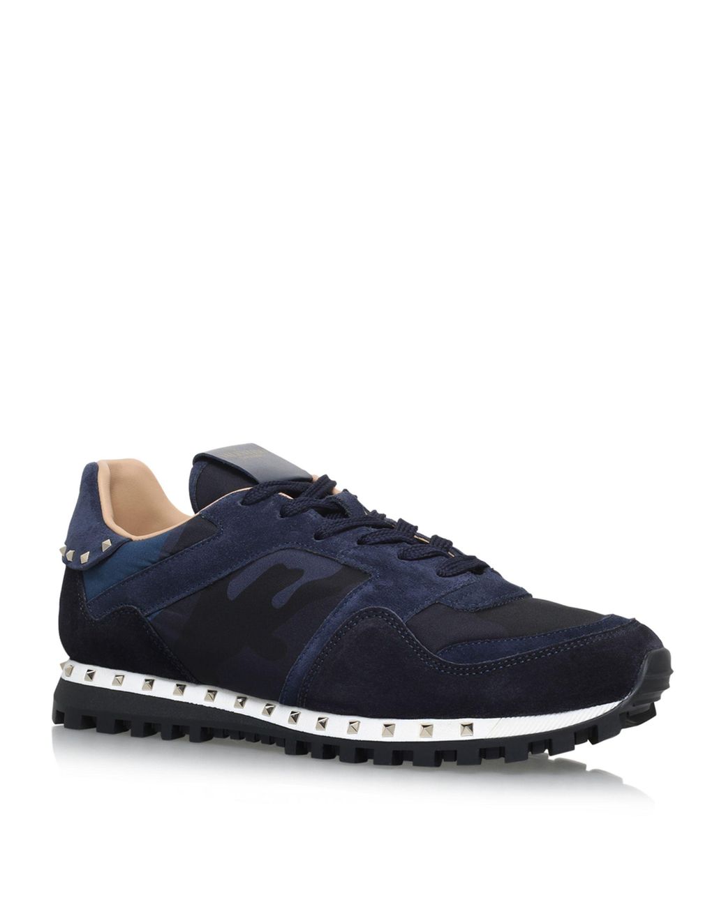 valentino rockstud camouflage trainers blue