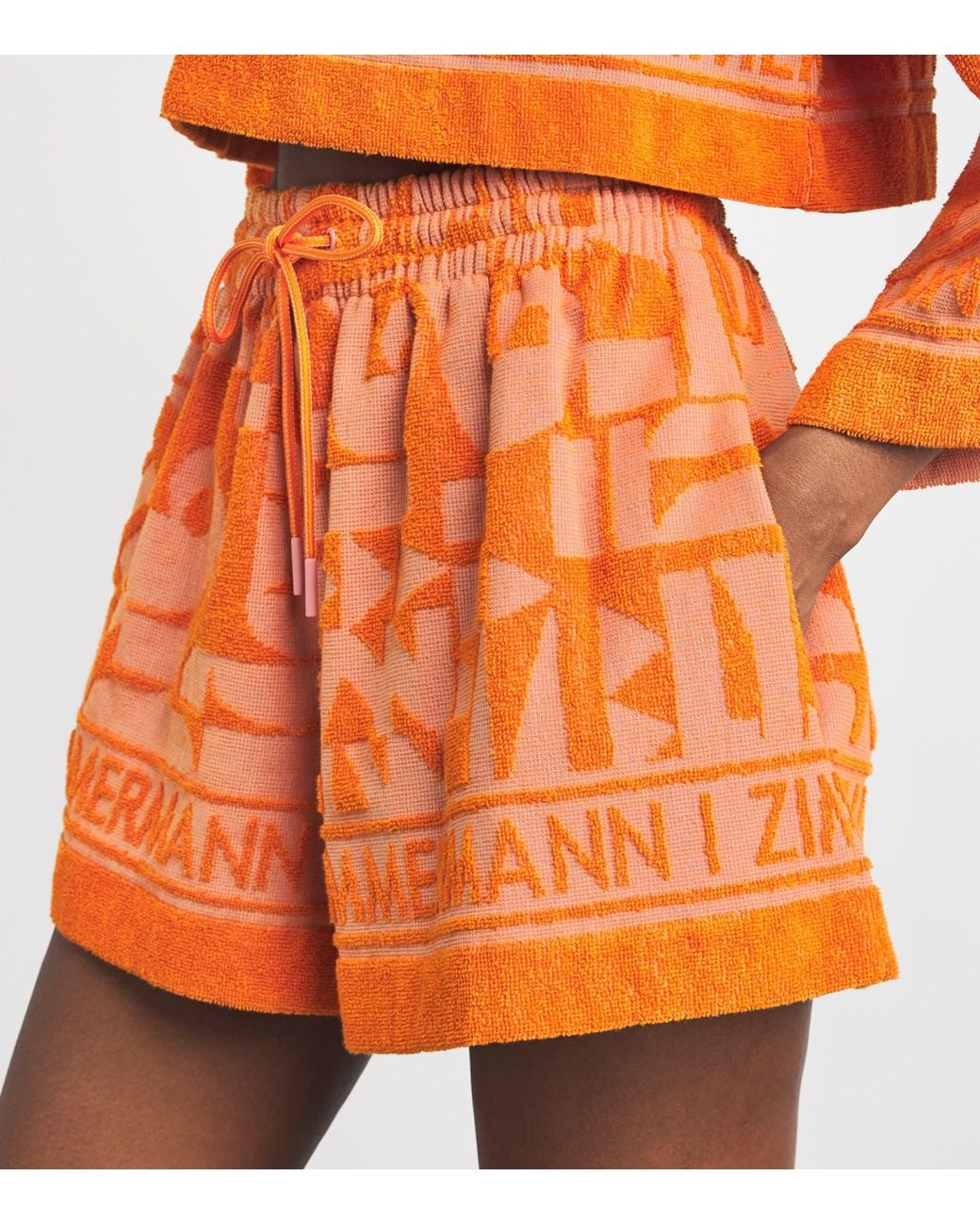 Zimmermann Orange Terry Solstice Shorts