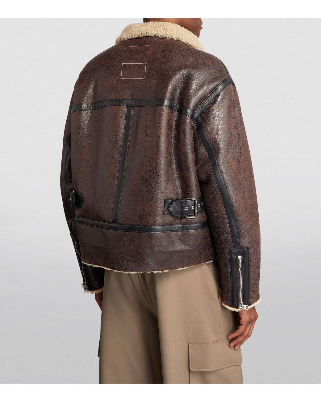 【関税＆送料込み】Mm6 Maison Margiela Shearling Jacket MM6 Maison Margiela Men's Shearling Jacket in Brown MM6
