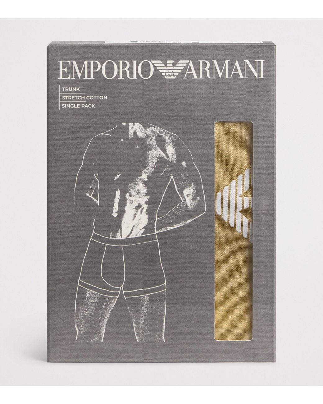 Emporio Armani White Stretch-Cotton Logo Trunks for men
