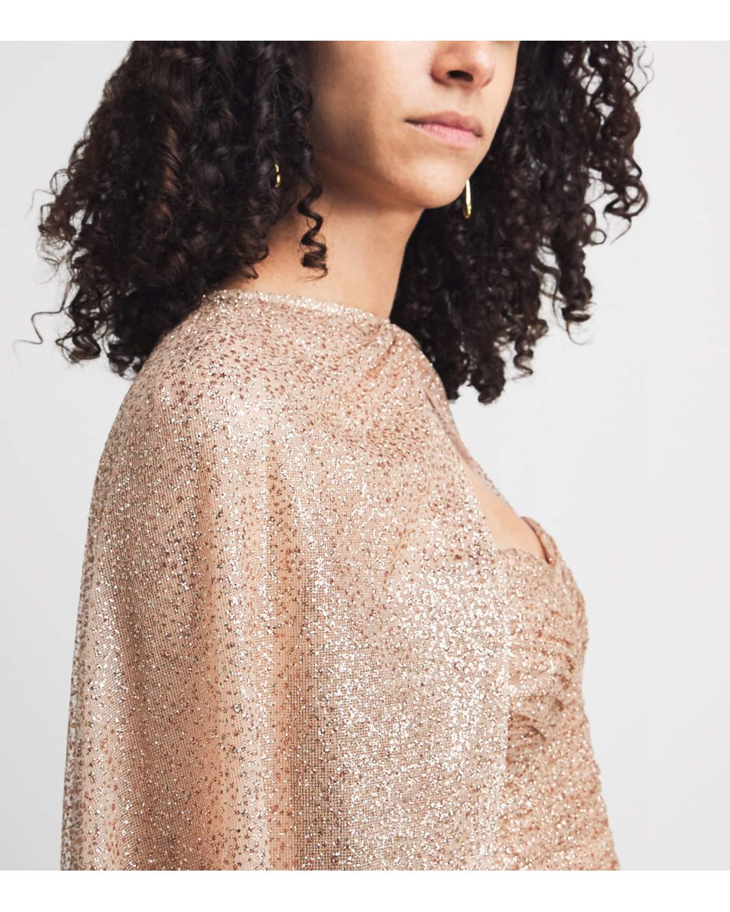 Sandra Mansour Natural Glitter Veil Of Light Gown