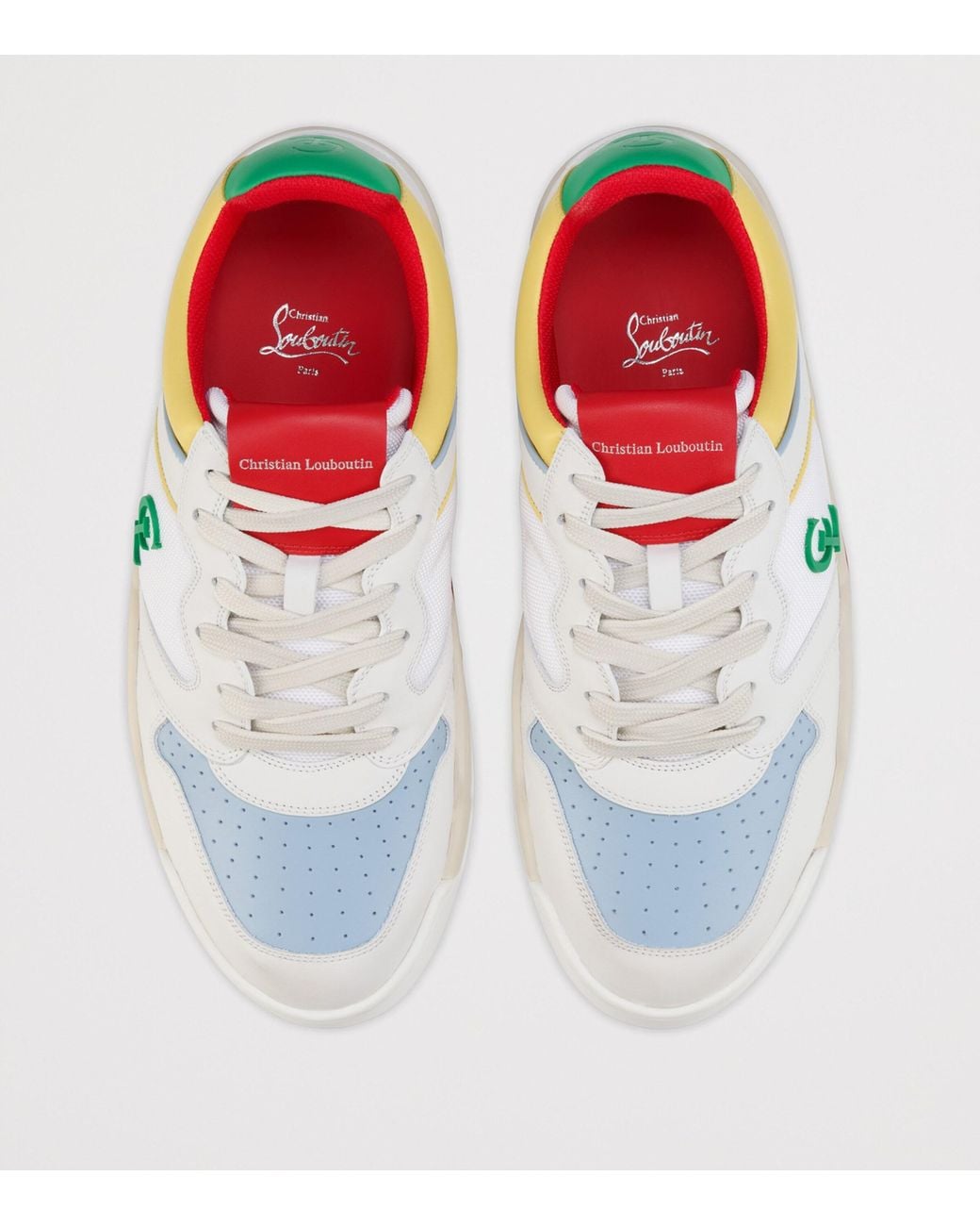 Christian Louboutin White Bsktball 1 Retero Leather Trainers for men