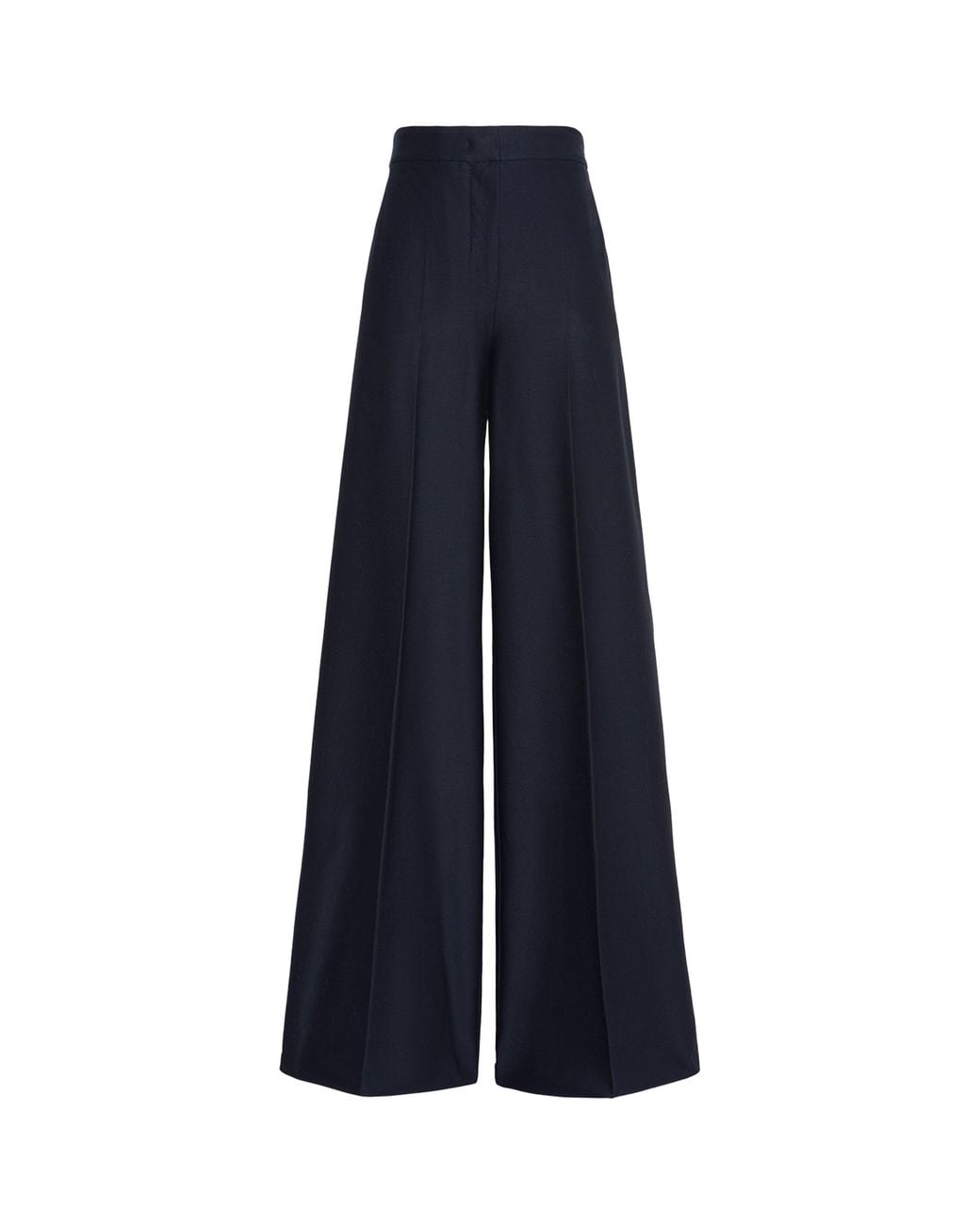 Max Mara Blue Cotton Wide-Leg Trousers
