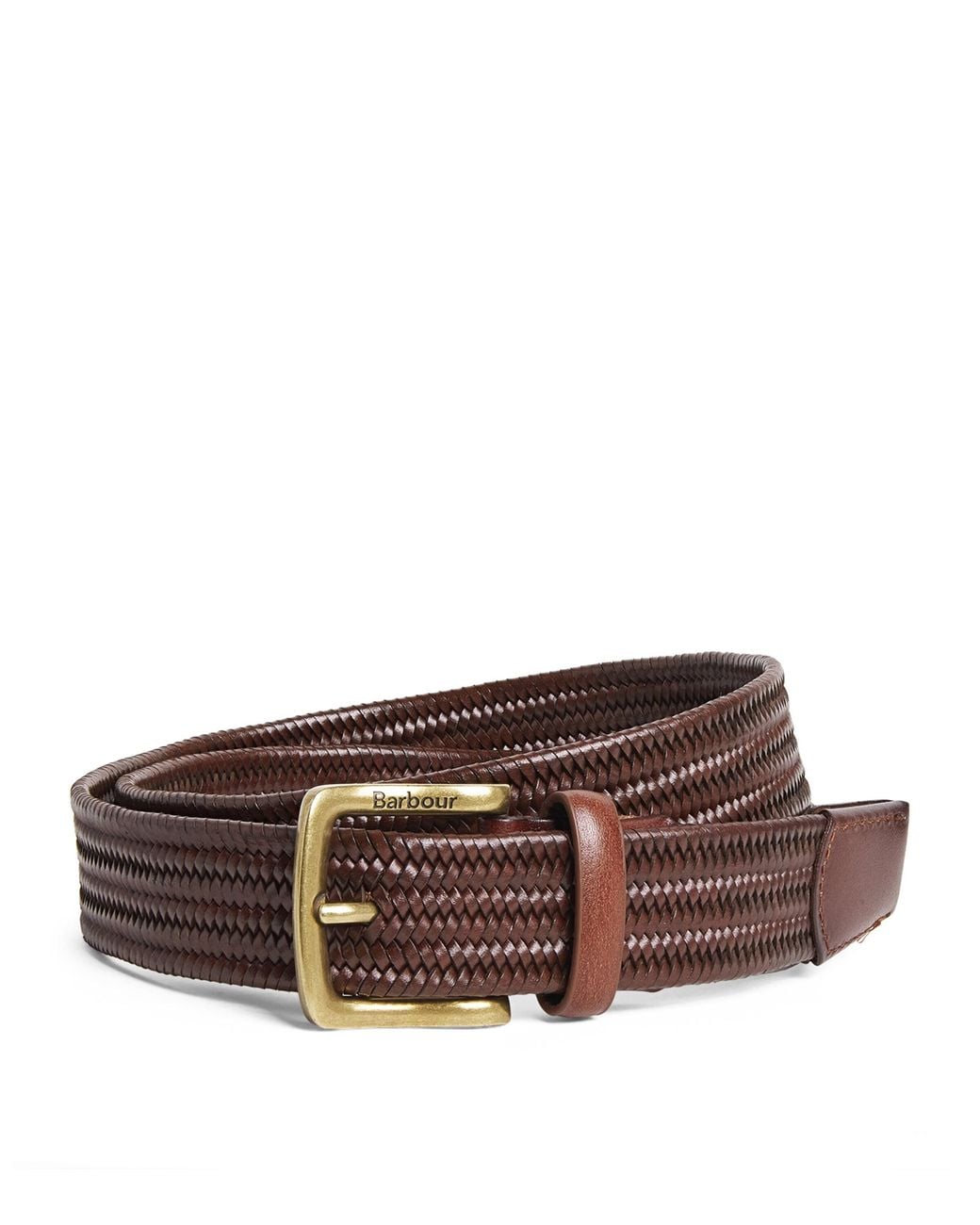 Barbour Brown Leather Stretch Belt for men