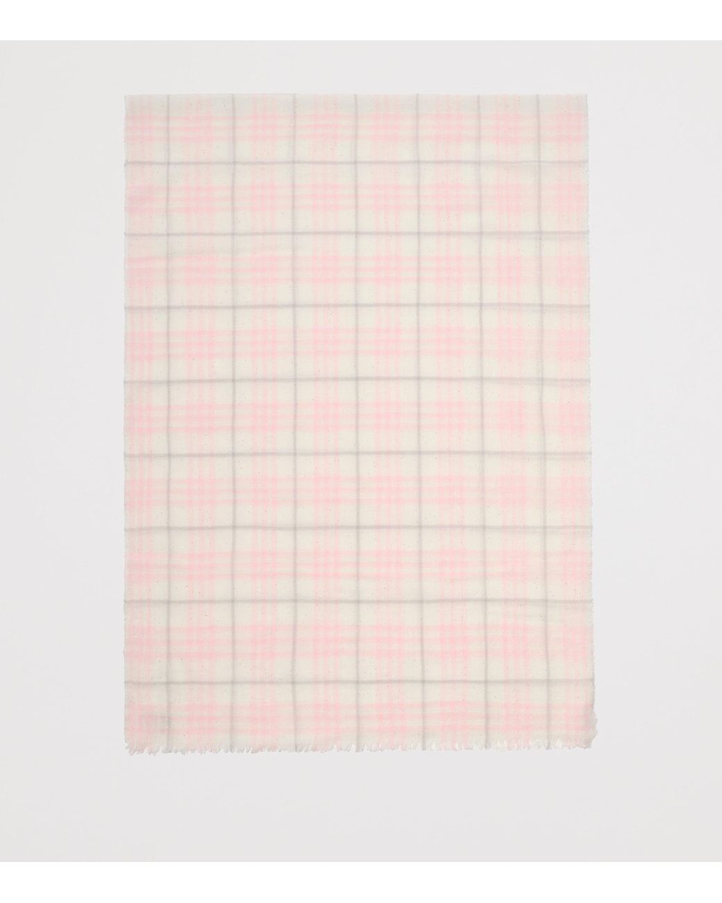 Burberry Pink Wool-Blend Embellished Check Scarf