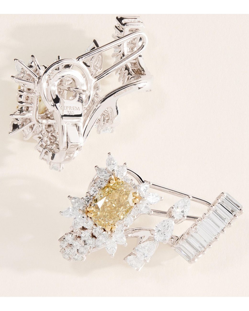 YEPREM Natural And Diamond Reign Supreme Earrings