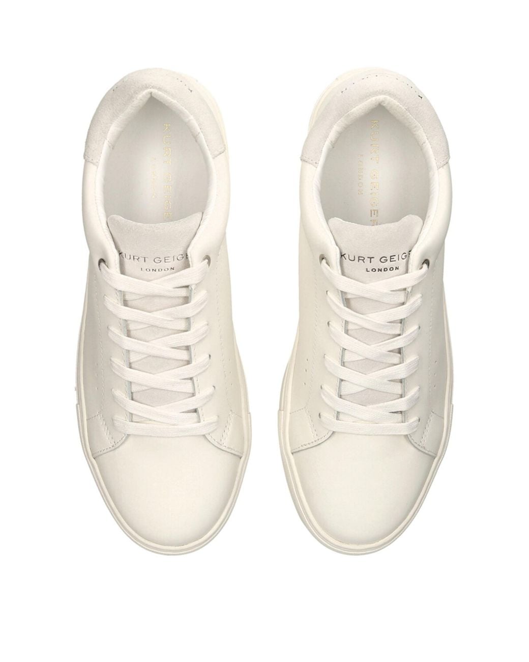 Kurt Geiger White Laney2 Foil-Logo Leather Low-Top Trainers for men