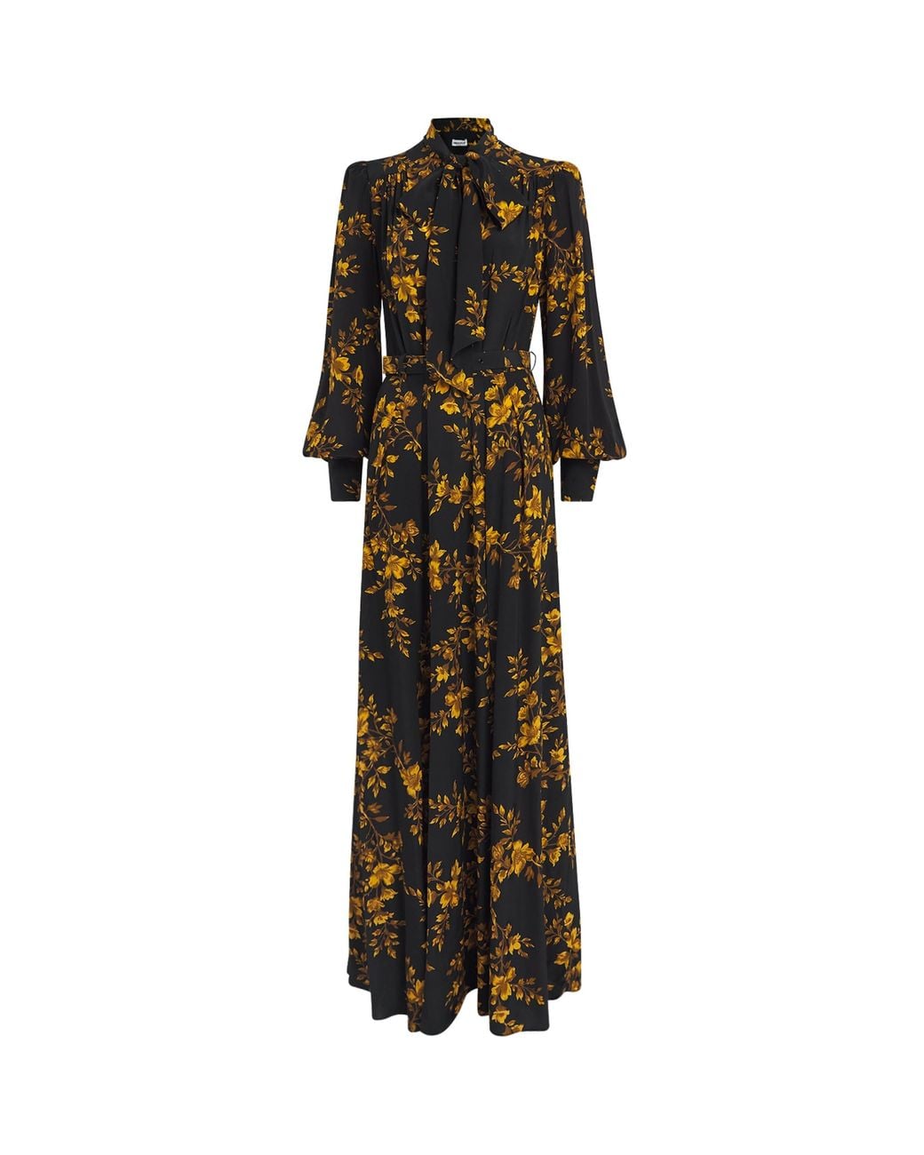 Rebecca Vallance Black Silk Maxi Dress