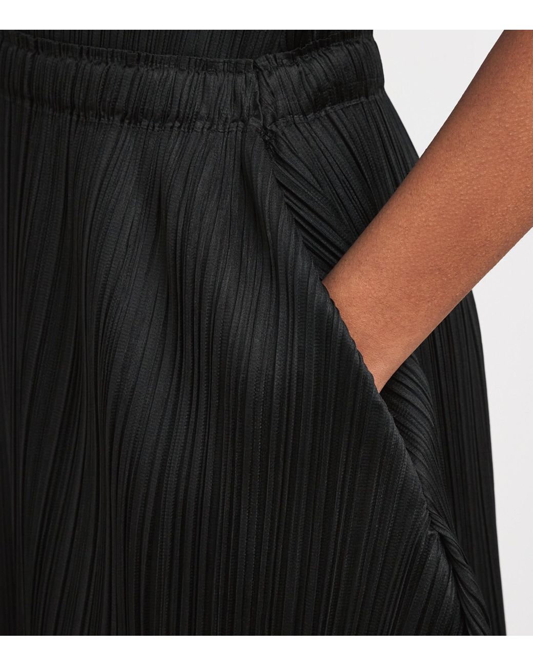 Pleats Please Issey Miyake Lamp Shade Midi Skirt in Black