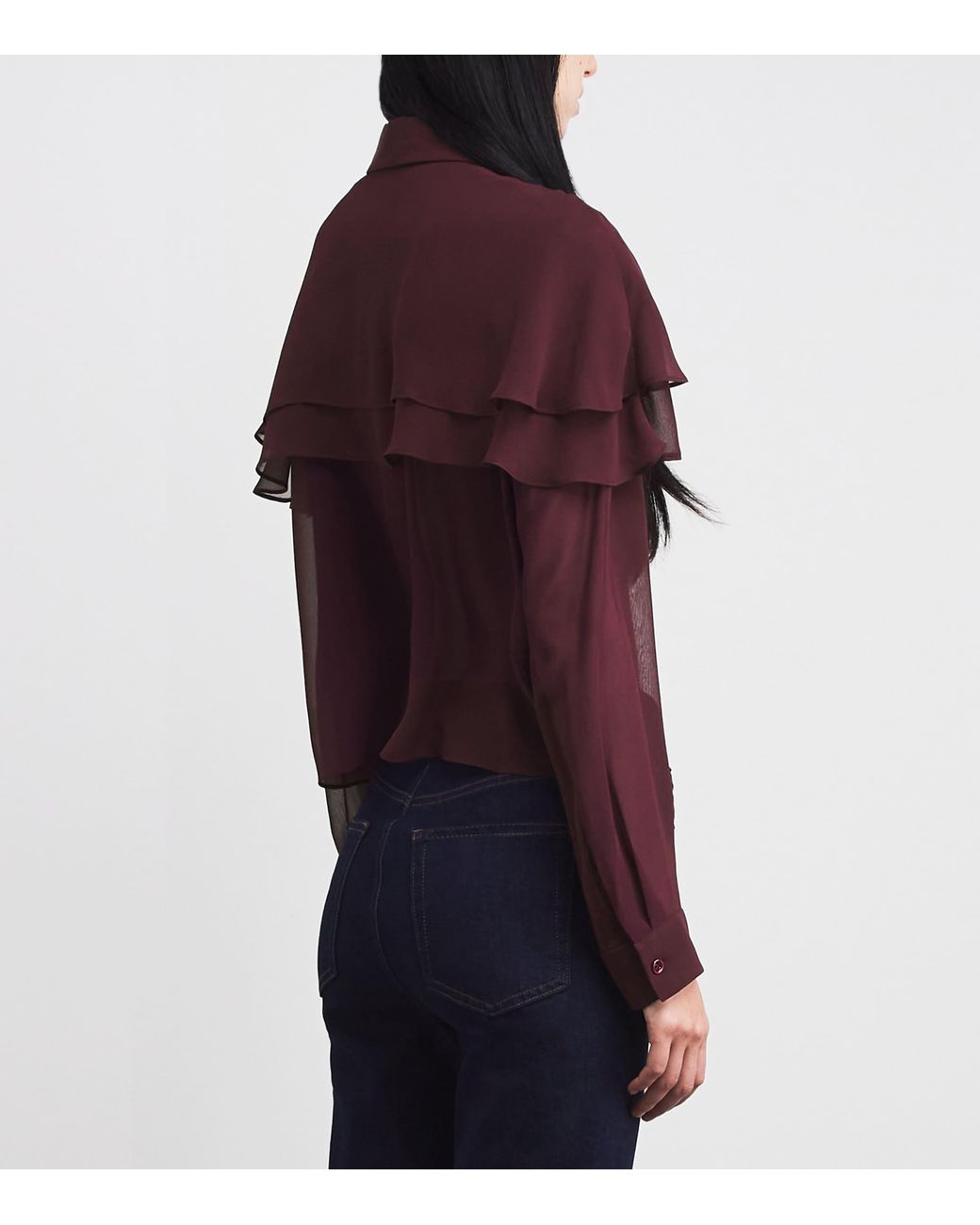 FRAME Purple Silk Cape Blouse