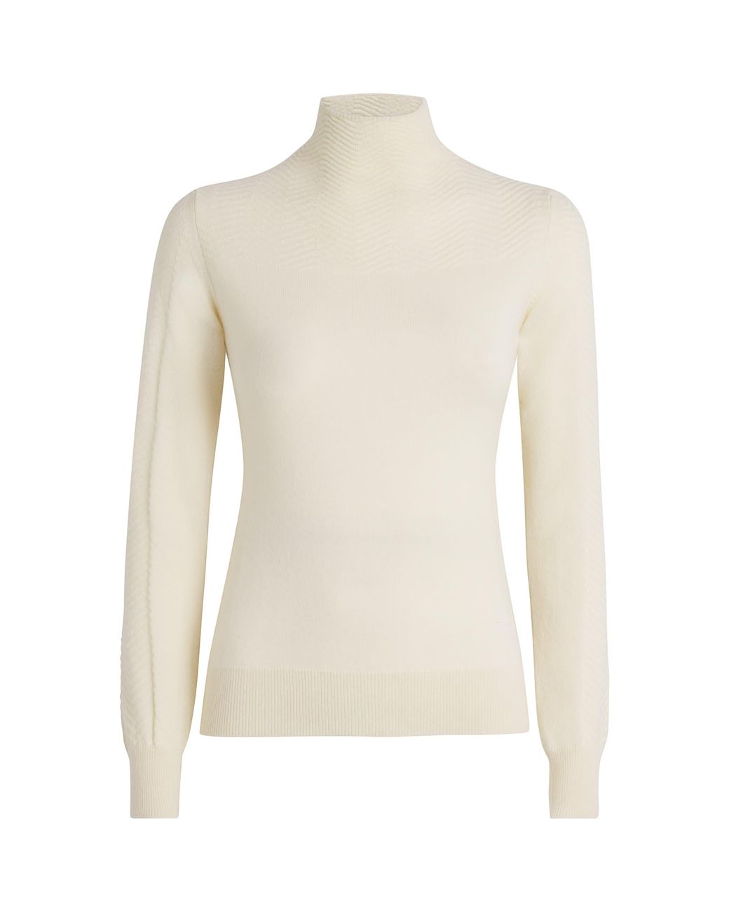 Colombo White Cashmere Chevron Sweater