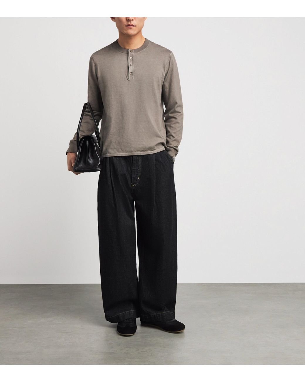 Rag & Bone Gray Supima Cotton Henley T-Shirt for men