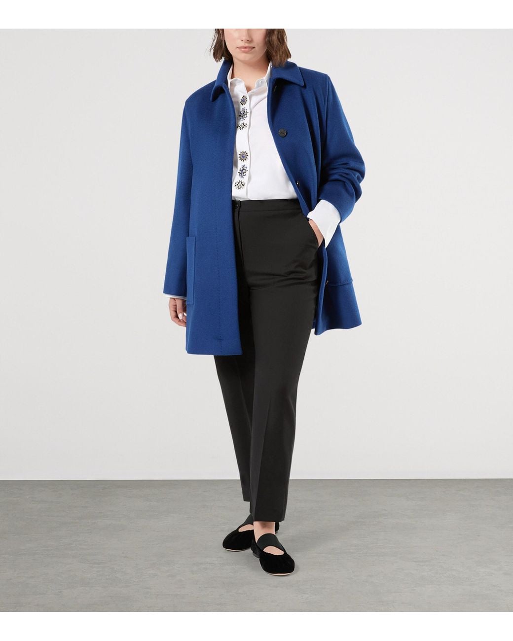 Marina Rinaldi White Cotton Embellished-Placket Shirt