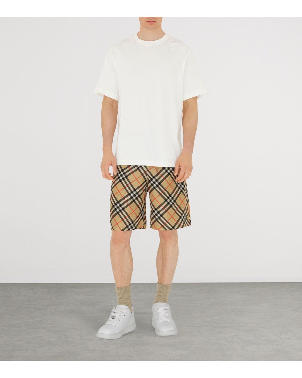 Burberry Brown Silk Check Shorts for men