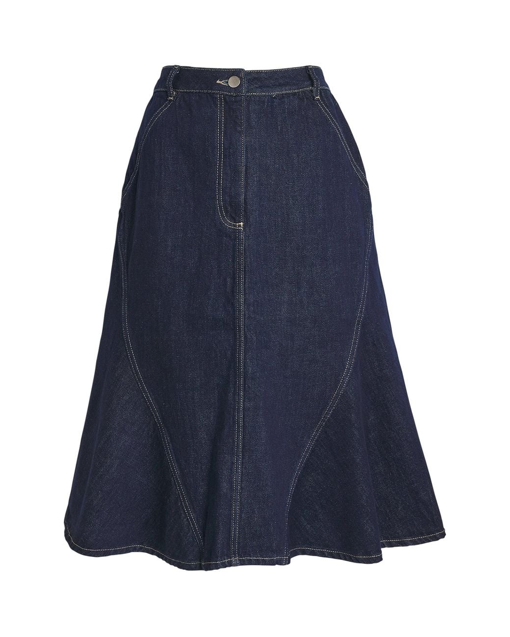 Safiyaa Blue Luisella Denim Midi Skirt
