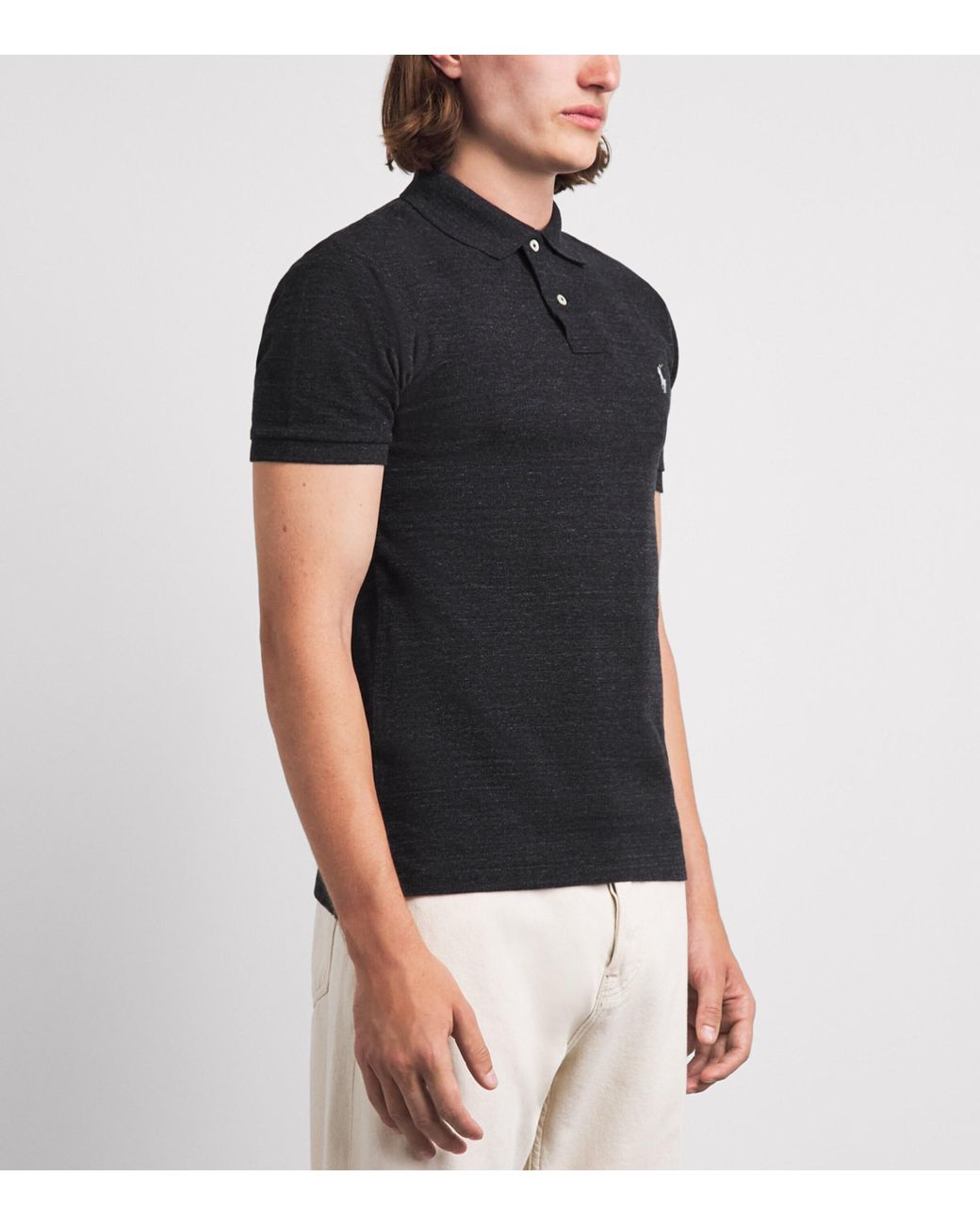 Polo Ralph Lauren Black Cotton Mesh Slim-Fit Polo Shirt for men