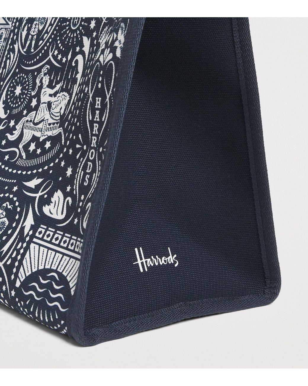 Harrods Blue Medium Knights Of Brompton Tote Bag